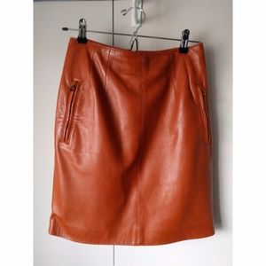 Vintage Ellen Tracy Genuine Leather Pencil Skirt